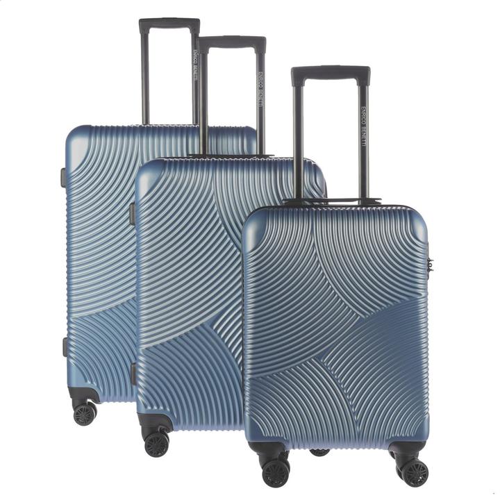 Actual product image Enrico Benetti Louisville 3 Trolley Set Denim Blue (104 l)