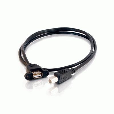 Produktbild C2G 3ft USB 2.0 A Female to B Male Panel Mount Cable (0.90 m, USB 2.0)