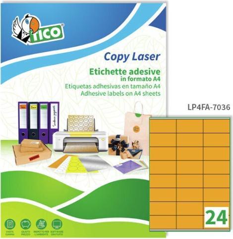 Actual product image Tico Fluorescent Labels Orange 70x36mm 70