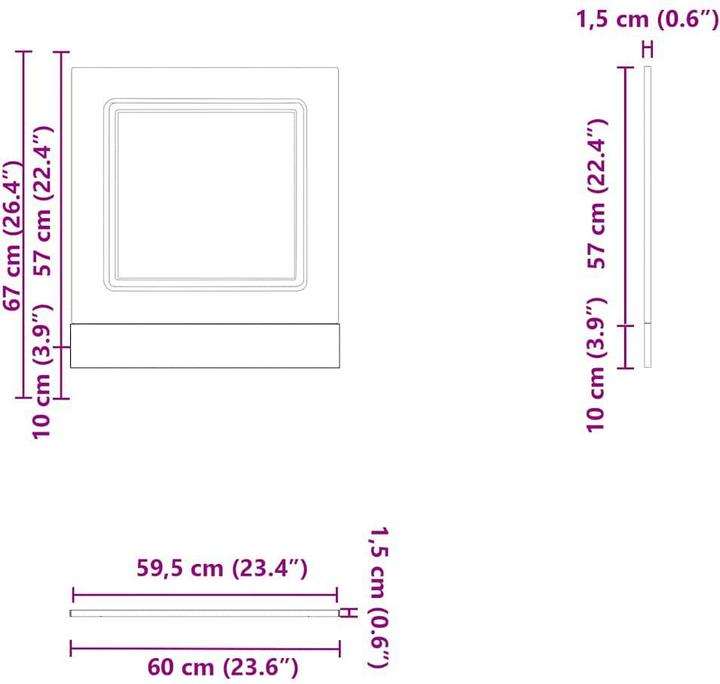 Produktbild VidaXL Geschirrspülerblende Kalmar Weiss 60x1,5x67 cm Holzwerkstoff