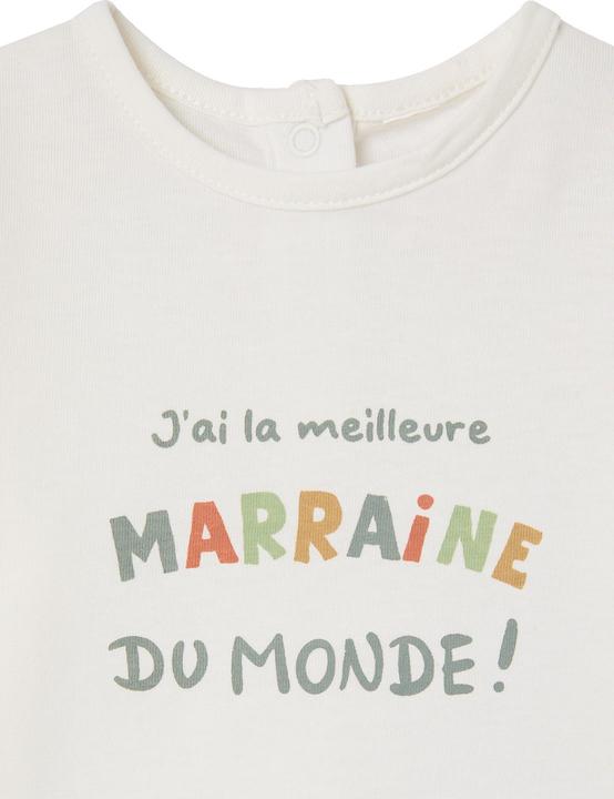 Actual product image Vertbaudet Bio-Kollektion: Baby Shirt mit Druckknöpfen und Message (74)