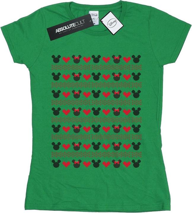 Immagine prodotto Disney Mickey And Minnie Christmas Hearts Maglietta Donna (L)