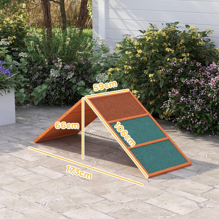 Produktbild PawHut Hunde Agility Steg Tannenholz Orange (Agility)
