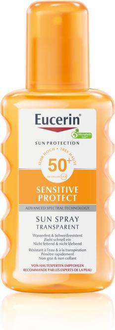 Produktbild Eucerin SUN Body Spray Sensitive Protect Transparent LSF 50+ (Sonnenspray, SPF 50, 200 ml, 213 g)