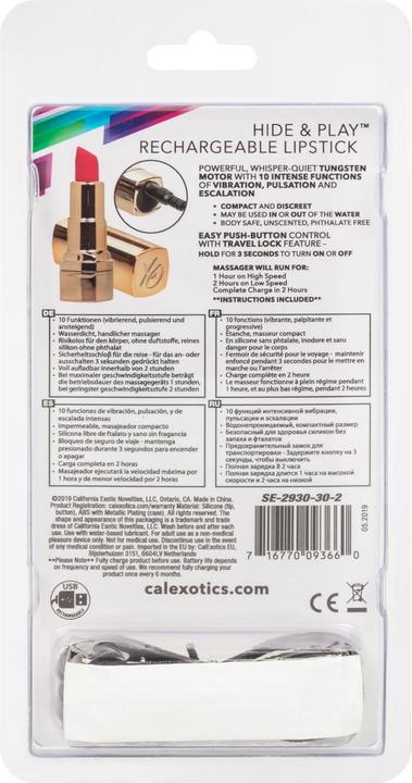 Actual product image CalExotics Hide & Play Lipstick Recharge Red