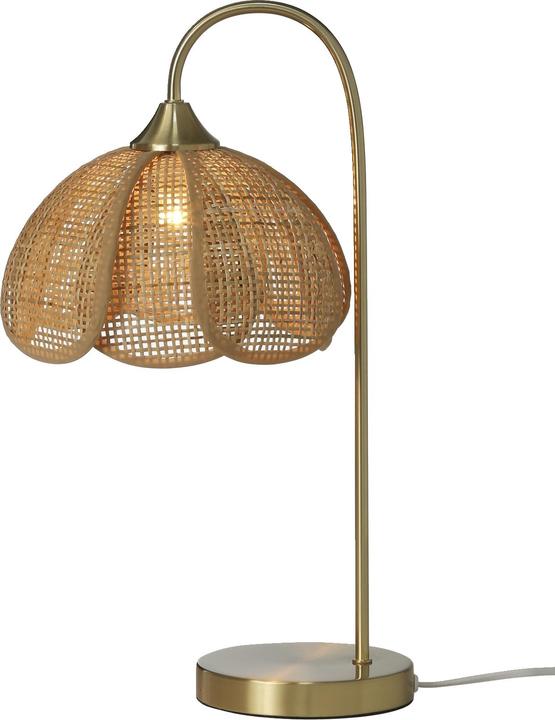 Image du produit Vertbaudet Kinderzimmer Nachttischlampe aus Rattan mit Messingfuss (G4)