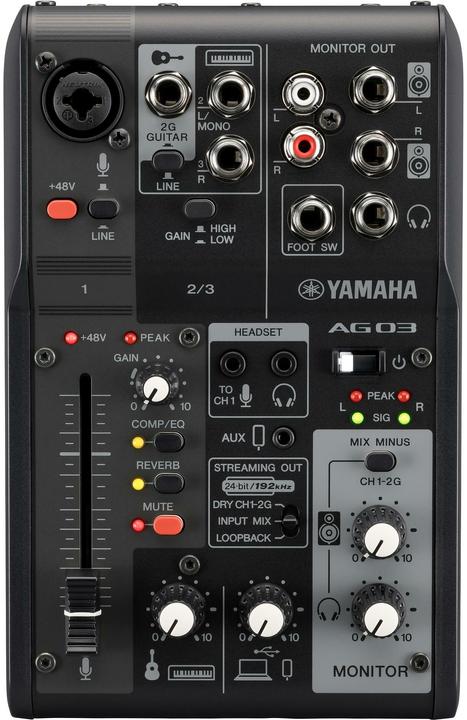 Produktbild Yamaha AG03MK2B Konsolen-Mischpult Anzahl Kanäle:3 USB-Anschluss (Studio- und Livemixer)
