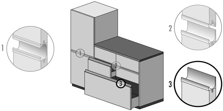 Actual product image Werkstarck Handle profiles with profile height 35 mm made to measure
