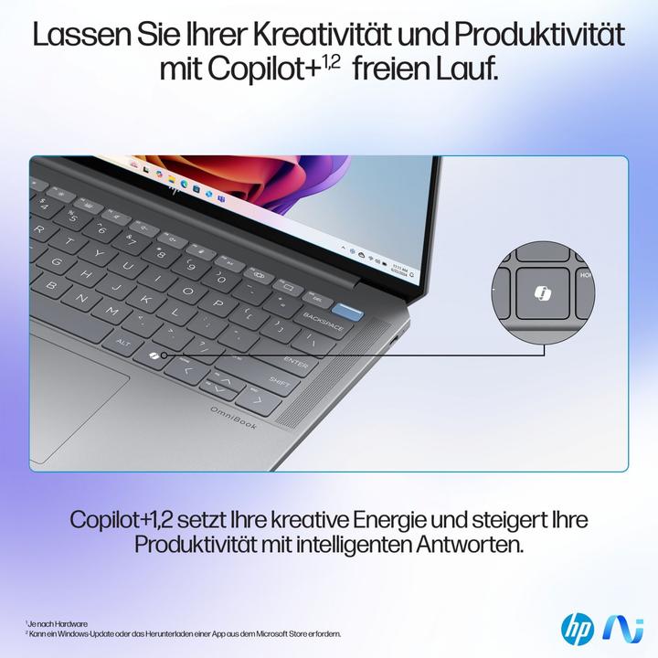 Actual product image HP OmniBook Ultra 14-fe0097ng Notebook 14"" (35.6cm) (14", Marvell Armada 375, 32 GB, 1000 GB, DE)