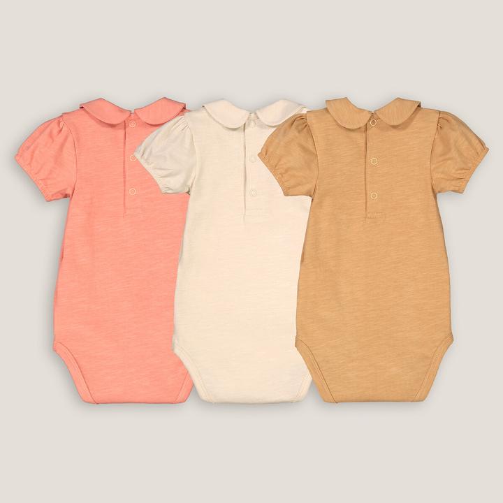 Image du produit La Redoute Collections Lot de 3 bodies manches courtes col bubon (95 C)