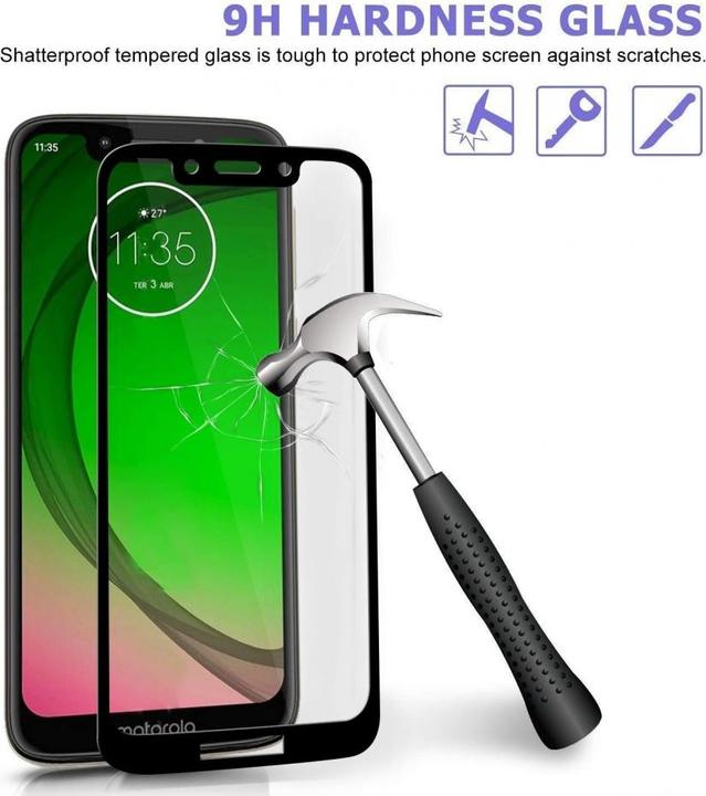 Actual product image Screenguard Motorola Moto G7 Play Full Screen Protective Glass Film 2.5D 9H (1 Piece, Motorola Moto G7 Play)