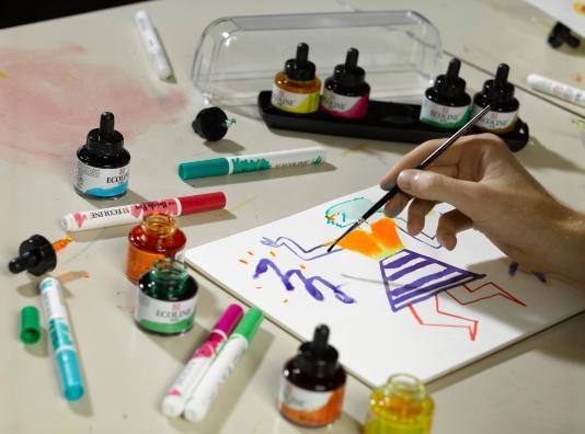 Actual product image Talens Ecoline opaque paint (Sand yellow, 30 ml)