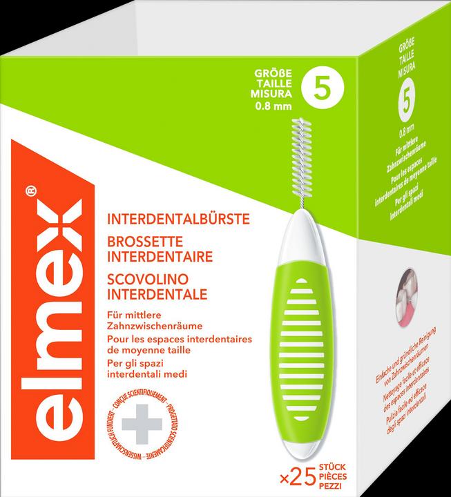 Actual product image Elmex Interdental brushes, 25 pieces: green, size 5 (25 x, 5 mm)