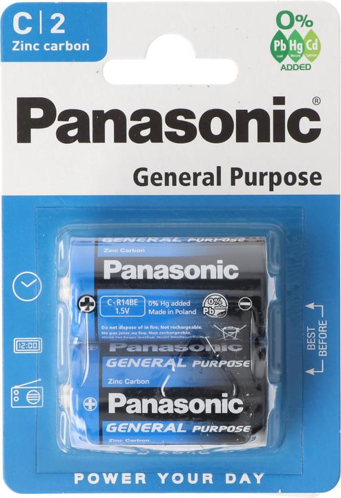 Actual product image Panasonic Battery General Purpose Baby C LR14 (2 Pcs.) (2 pcs., R14)