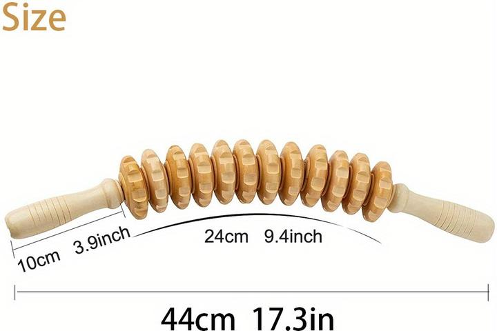 Image du produit PhoneLook Rouleau de massage en bois naturel anti-cellulite pour muscles et tissus profonds drainage lymphatiq