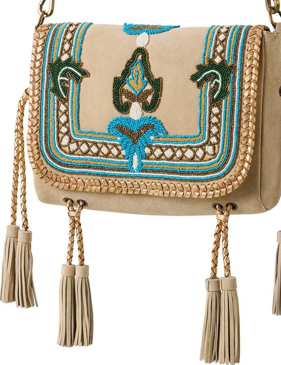 Actual product image Joe Browns Braided Suede Beaded Crossbody Bag