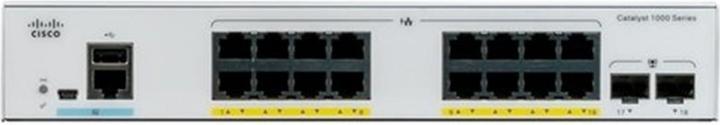 Actual product image Cisco 16 Port Rail PoE+ Switch C1000-16P-2G-L (16 Ports)