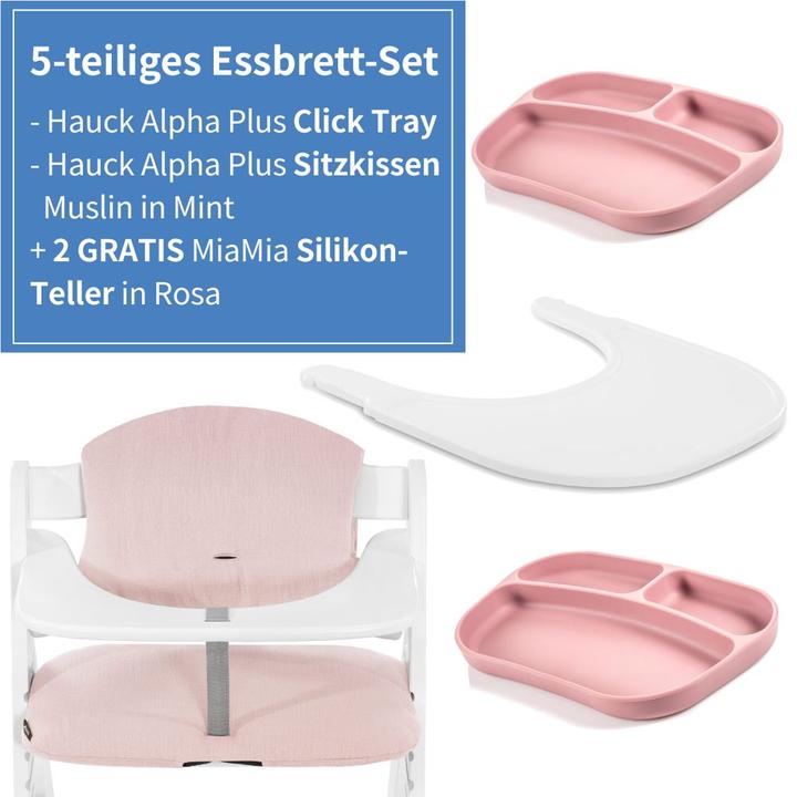 Actual product image Hauck Highchair accessories 5-piece dining tray set for Alpha Plus - Click Tray +