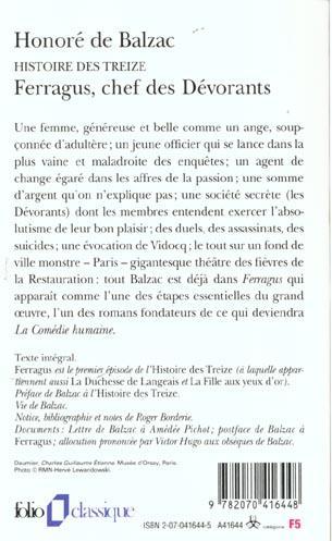 Image du produit Ferragus, chef des Dévorants (Français, Honoré de Balzac, 2001)