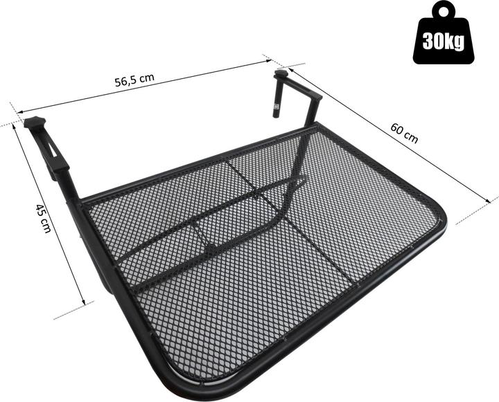 Immagine prodotto Outsunny Tavolo pensile da balcone regolabile in altezza (60 cm)