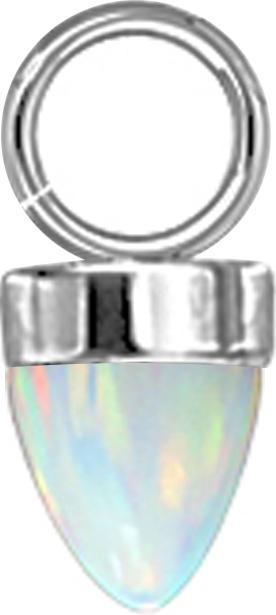 Immagine prodotto Star Piercing Anhänger silber ein Kegel Opal weiss (Acciaio chirurgico 316L, senza ottone)