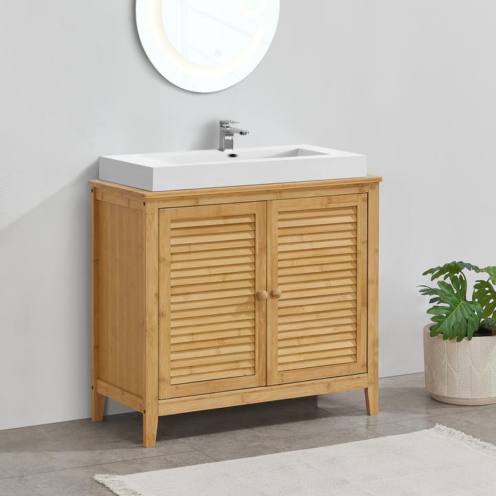 Image du produit En.Casa Meuble sous-vasque en bambou Värmdö 60x67x30cm (60 x 67 x 30 cm)