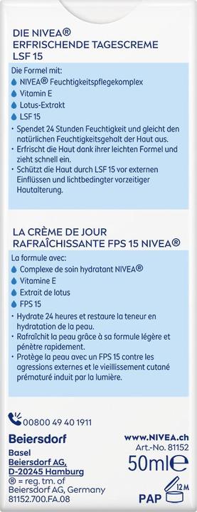 Image du produit NIVEA Erfrischende Tagescreme LSF 15 DUO (100 ml, Crème de jour, SPF 15)