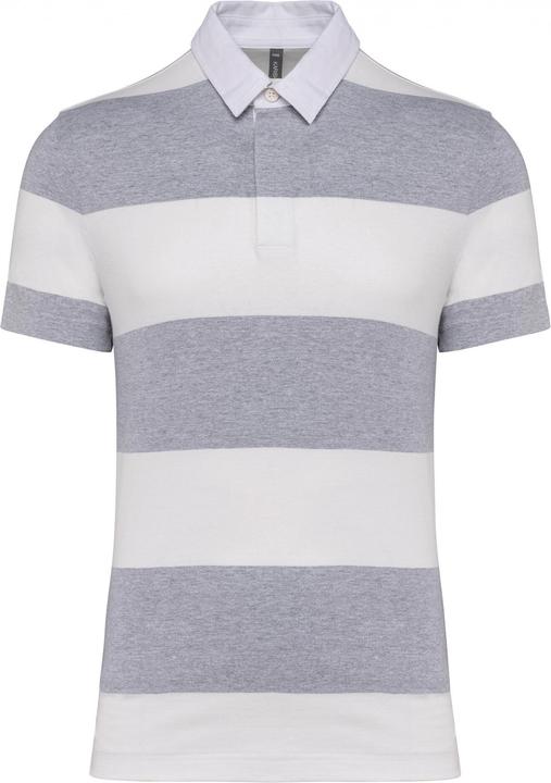 Oxford Grey, White Stripes