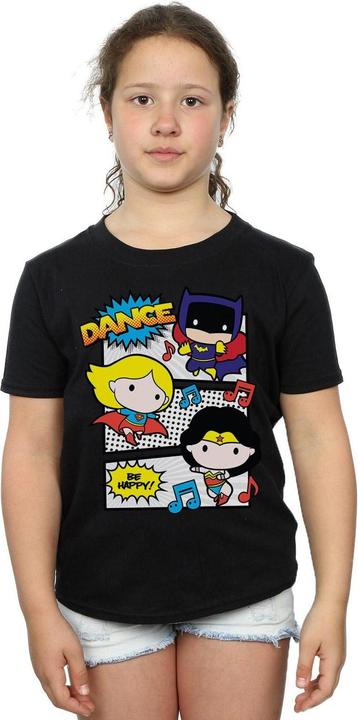 Actual product image Girls Chibi Super Friends Dance Cotton T-Shirt (128)