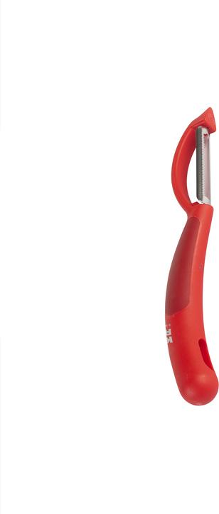Actual product image Kuhn Rikon Peeler piranha swivel serrated red