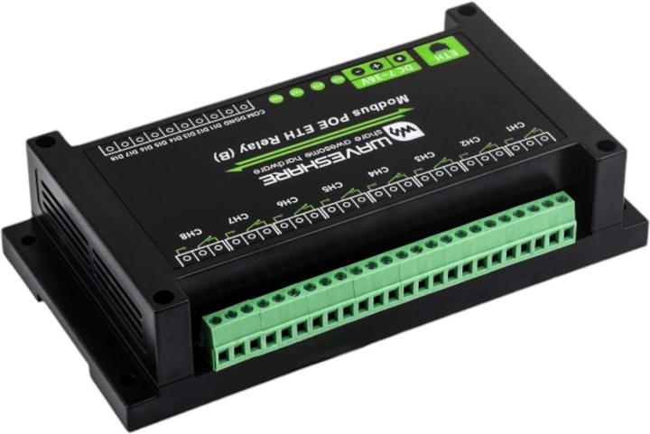 Image du produit WaveShare Relais 8 canaux (B) Module Ethernet PoE Protocole RTU/Modbus TCP