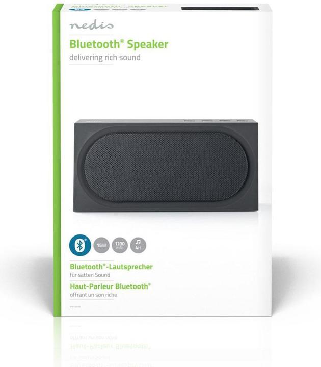 Produktbild Nedis SPBT-2001 Bluetooth Lautsprecher - schwarz (4 h, Batteriebetrieb)