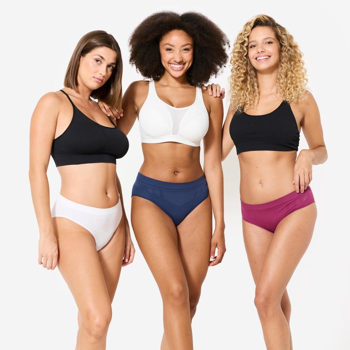 Immagine prodotto Kalenji Sportslips Damen nahtlos 3er-Pack - 3 Farben (XL)