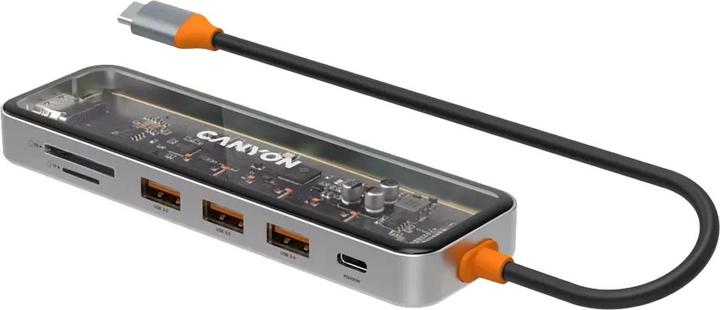 Canyon DS-13, USB-hub, Size: 137.9mm*42.7mm*15mm Weight: 167.5gCable length: 155mm Material: Zinc (USB-C, 7 Ports)