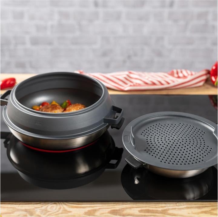 Immagine prodotto Kuhn Rikon SMART & COMPACT Poêle à frire Ø 28 cm (28 cm, Padella per friggere, Acciaio inossidabile)