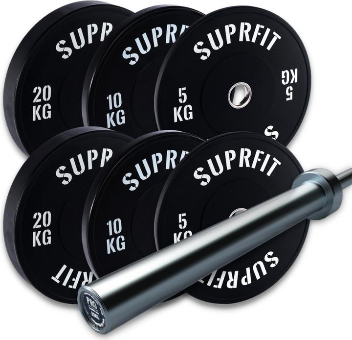 Suprfit Econ Bumper Plates - White Logo - Sets