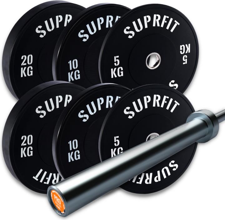 Suprfit Econ Bumper Plates - White Logo - Sets