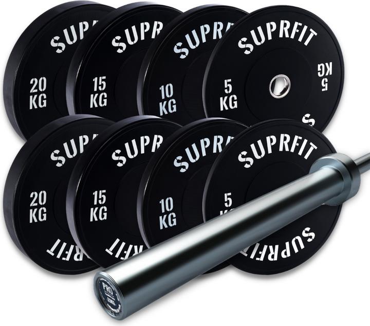 Suprfit Econ Bumper Plates - White Logo - Sets
