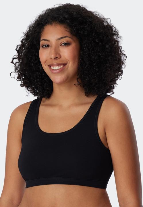 Produktbild Schiesser Damen Bustier ohne Cup Bra BH 95/5 Organic Cotton nachhaltig | 2 Stück (46, 2er Pack)