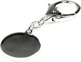 Nordisk Design Schlüsselanhänger rund, glatt, Durchmesser 3 cm, versilbert