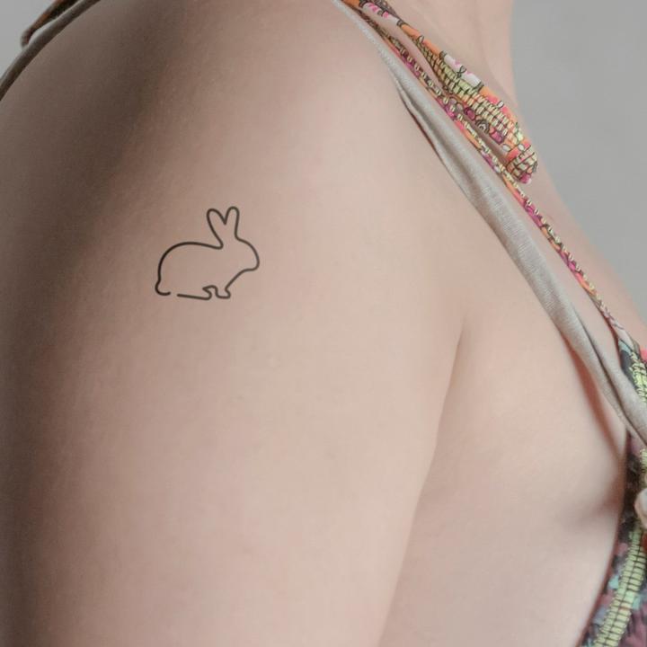 Actual product image minink Temporary tattoo - Simple bunny