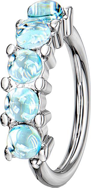 Image du produit Star Piercing Micro piercing anneau argent cinq pierres époxy bleu (Acier chirurgical 316L, sans laiton)