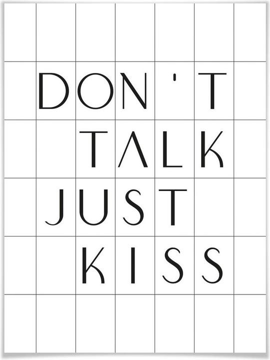 Actual product image Trenddeko with grid - Don't talk just kiss (24 x 30 cm)