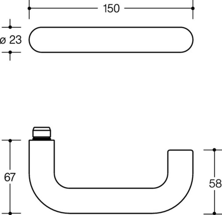 Actual product image Hewi Pair of lever handles 111.23PBR plastic 99 without roses Square spindle 8 mm (Door handle)