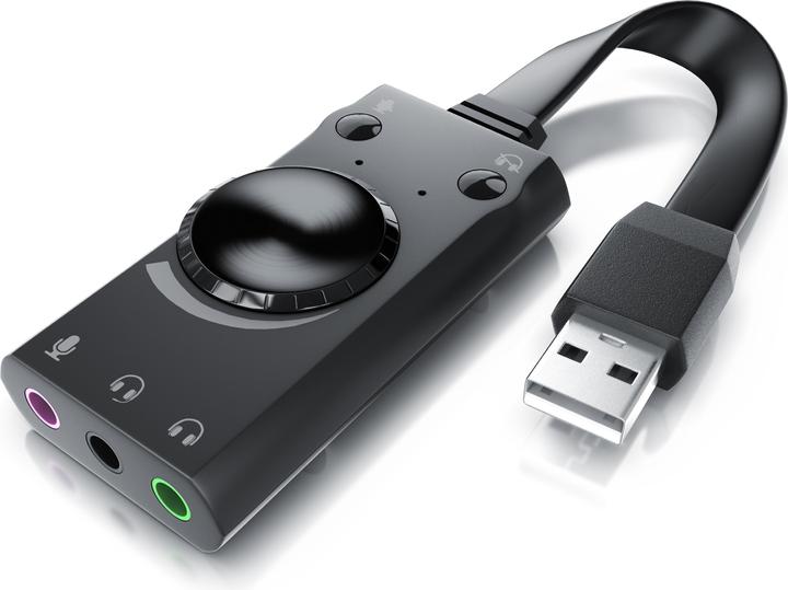 Produktbild CSL USB Soundkarte Surround Sound, mini externe USB Soundkarte mit Lautstärkenregelung (USB 2.0)