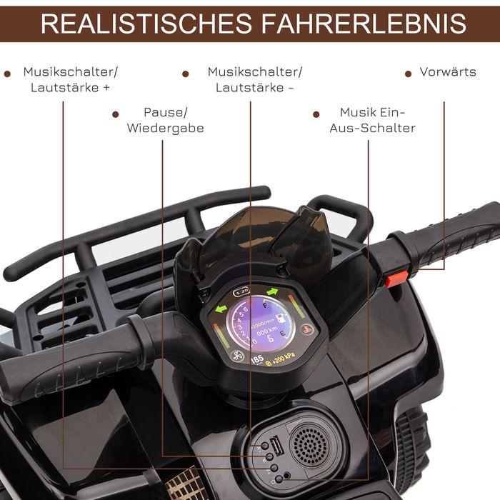 Produktbild Swisshandel24 Kinderelektro-Auto Elektro-Quad ATV LED, für 18-36 Monate Schwarz 70 x 42 x 45 cm (6 V)