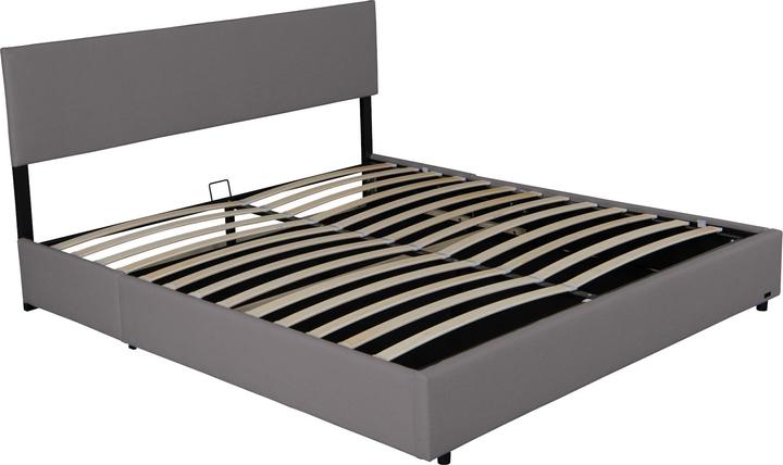Actual product image Corium Polsterbett Juva Cord mit Lattenrost 160x200 cm Grau (160 x 200 cm)