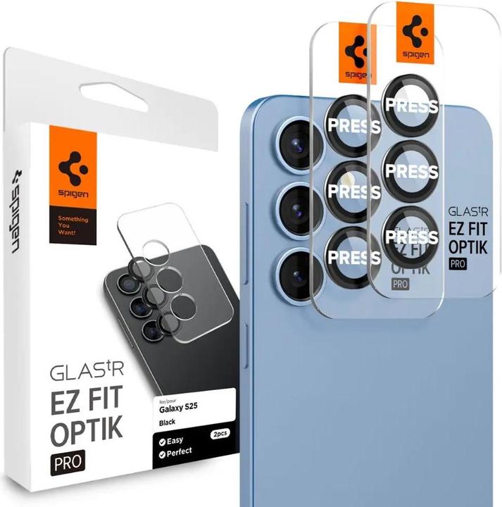 Actual product image Spigen Samsung Galaxy S25 Glas.tR EZ Fit Optik Pro HD Lens protector, 2-pack (2 Piece, Samsung Galaxy S25)