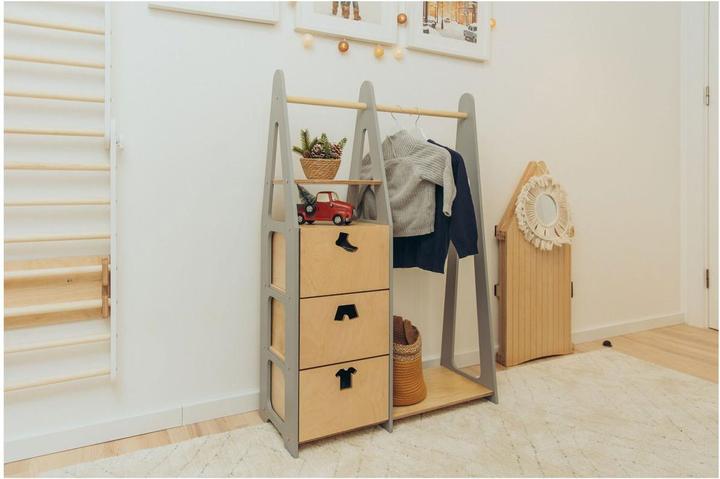 Actual product image Duck Woodworks Children's wardrobe drawers with dress form handles