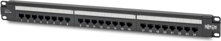 Eaton Cat6 24-Port Patch Panel PoE+ Compliant 110/Krone 568A/B RJ45 Ethernet 1U Rack-Mount